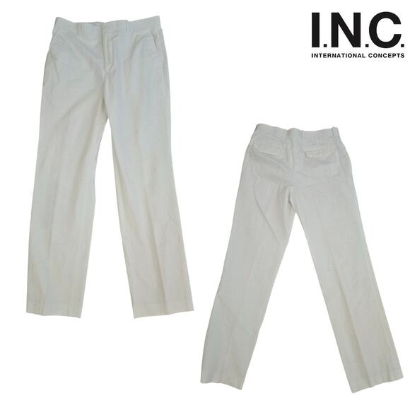 I.N.C. International Concepts London Women's 32x34 / 14 White Straight Leg Jeans - Picture 1 of 4